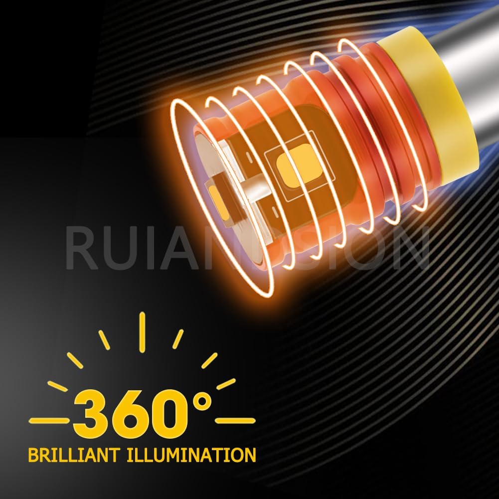 Ruiandsion BAY9S LED Bulbs 2-Pack, Super Bright 6000K White, Fits H21W 64136 12356, 10-30V Non-Polarity for Dome Light, Door, Trunk & Glove Box Lights