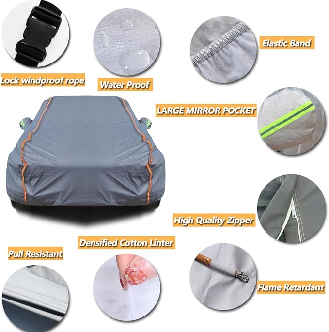 TUCAREST 6-Layers PEVA Premium Full Car Cover Fit - Image 4