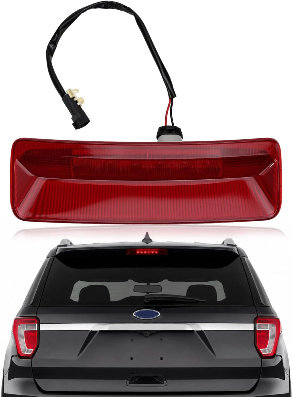 OKLPF Center High Mount Stop Light Compatible With 2016 2017 2018 2019 Ford Explorer,Third Brake Lights Assembly Replace FB5Z-13A613-A