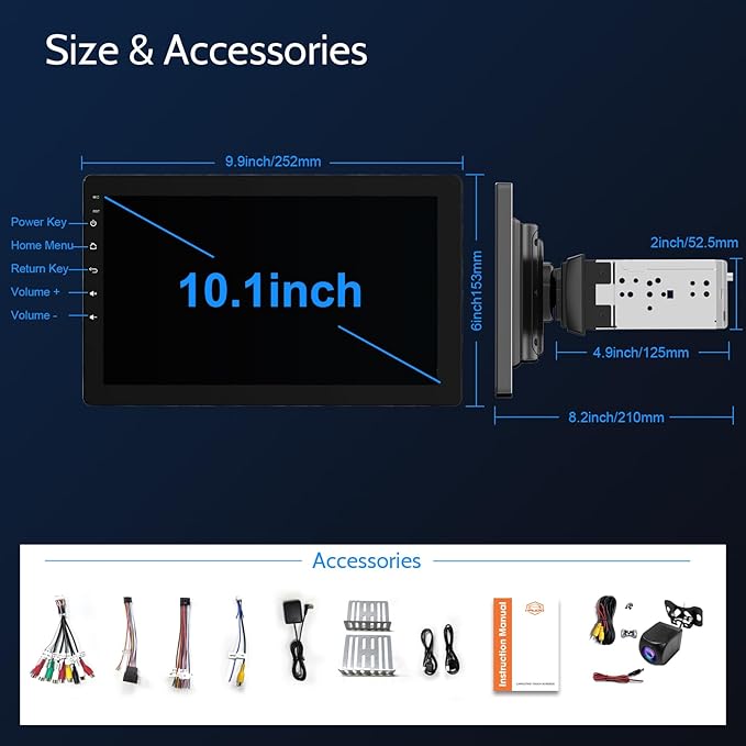Single din Car Stereo, Rotatable Carplay Screen - Image 8