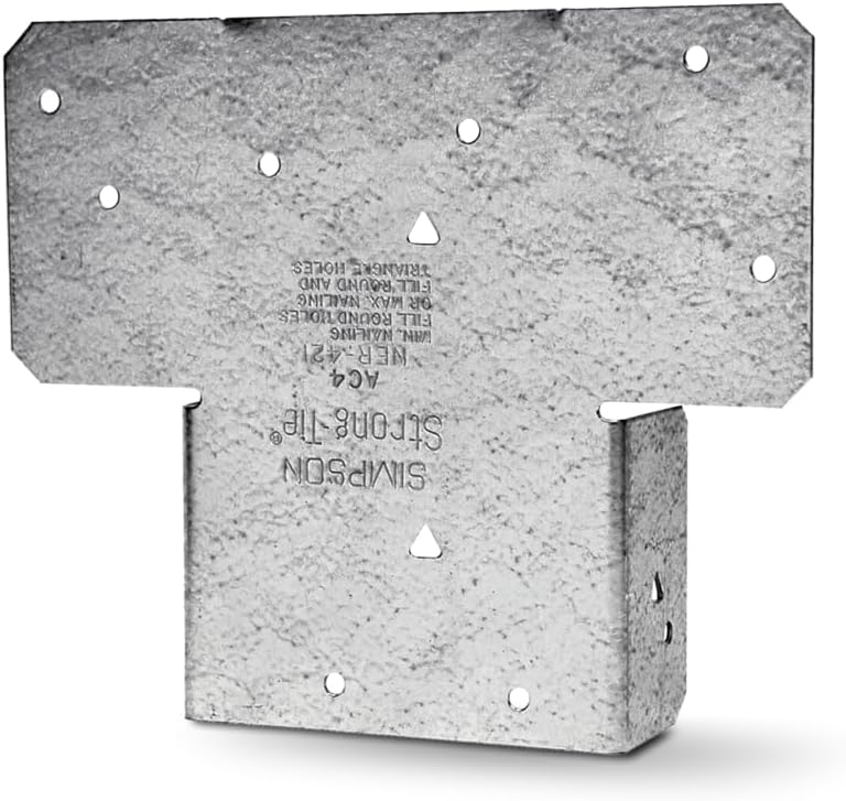 simpson strong-tie ac4 ac galvanized adjustable post cap shown in use