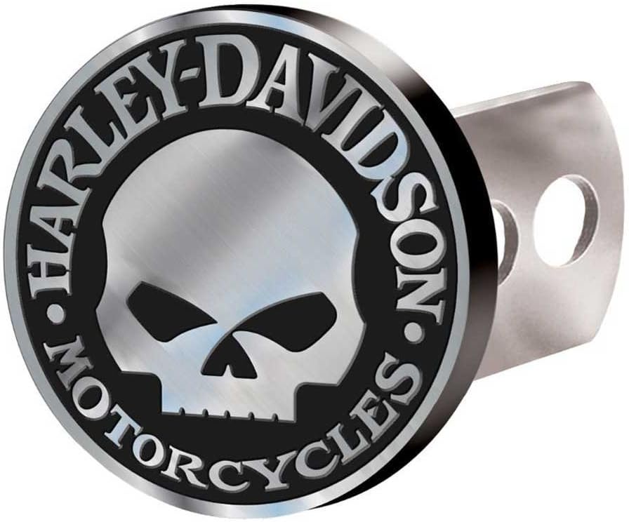 Harley-Davidson Hitch Cover, Willie G Skull Hitch Plug, Brushed Silver 2283