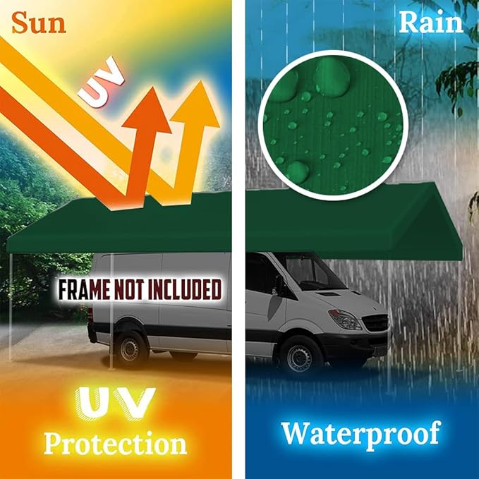 10'x20' Upgraded Carport Replacement Top Canopy Cover - Image 3
