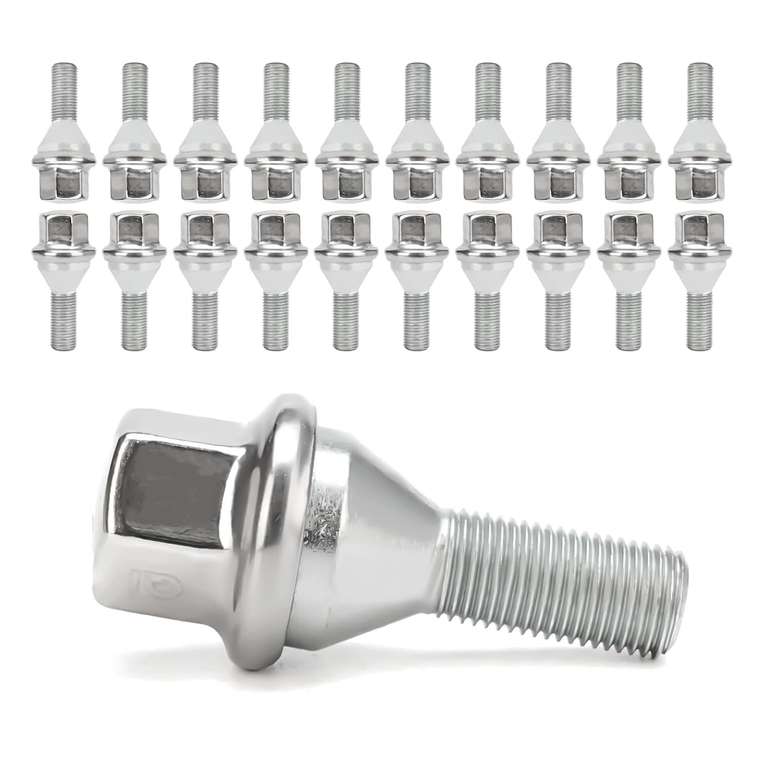 20pcs Wheel Lug Bolts M12x1.25 for 2014-2022 Jeep Cherokee, Upgrade 19mm Hex Length 28mm, Replace# 611-005 Compatible with Dodge Dart, Compass, Renegade, Chrysler