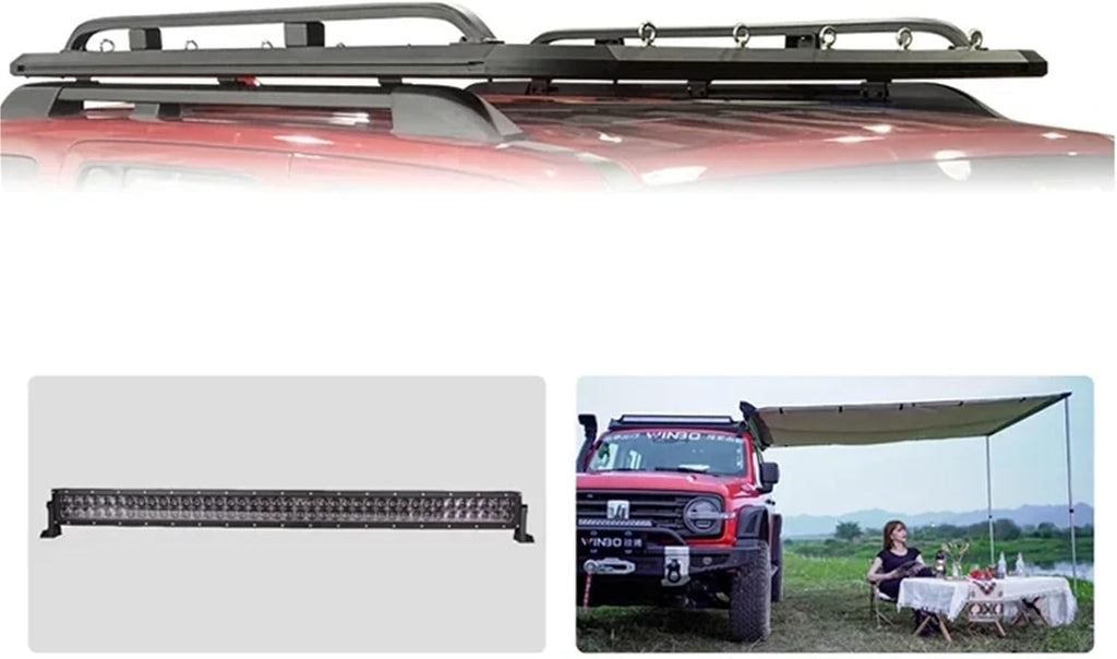 Aluminium Roof Basket Compatible for Tank 300 Luggage Rack for 4x4 Platforms Roof Rack Tuning Interior Exterior Parts(with Armrest)