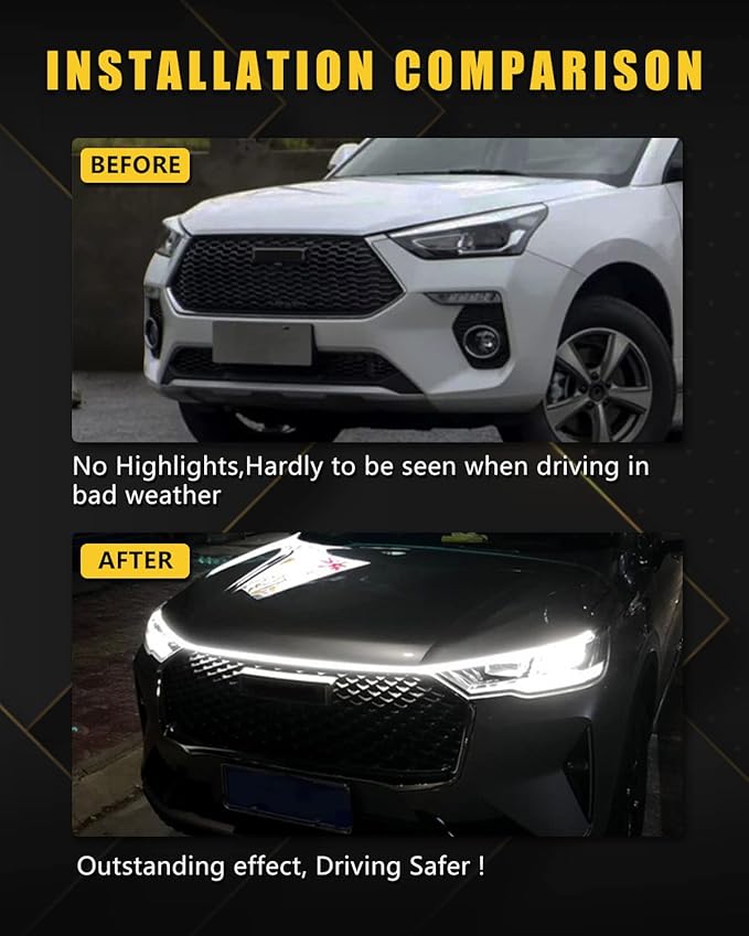 YM E-Bright Led Hood Light Strip Exterior Car Led Strip Light Waterproof - Image 3