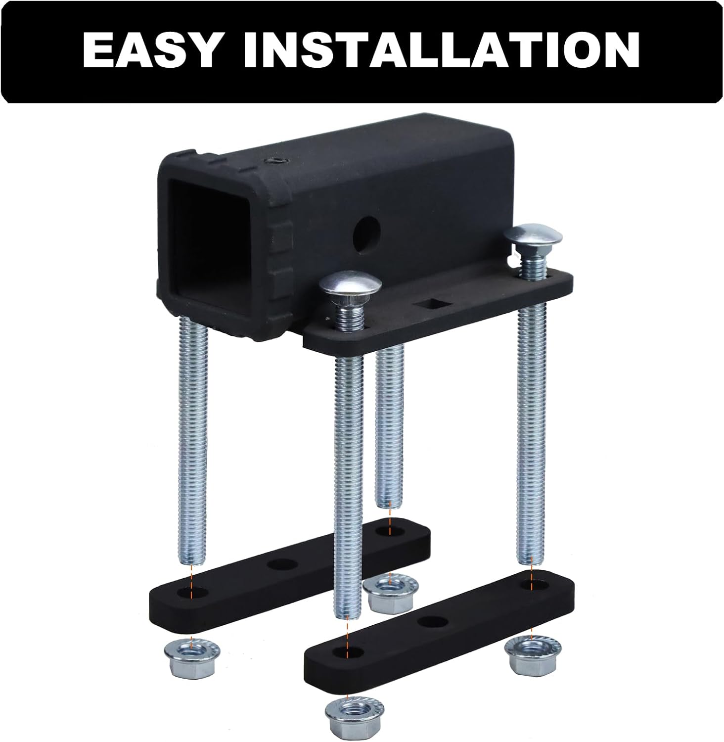 RV Bumper Hitch Receiver with Hitch Cover, Fits Various Beams