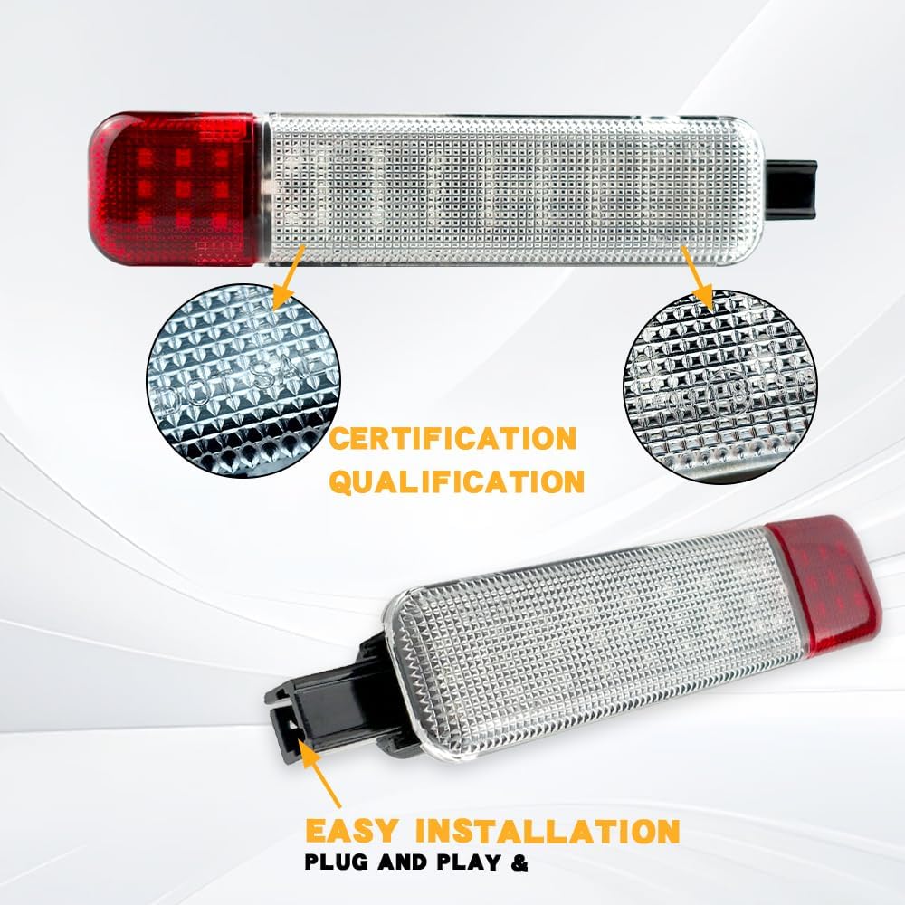 LED Interior Door Light with Red & Ice Blue Warning Lights, Compatible with 1999-2006 Chevy Silverado GMC Sierra Tahoe Suburban, DOT/SAE Approved, Pack of 2