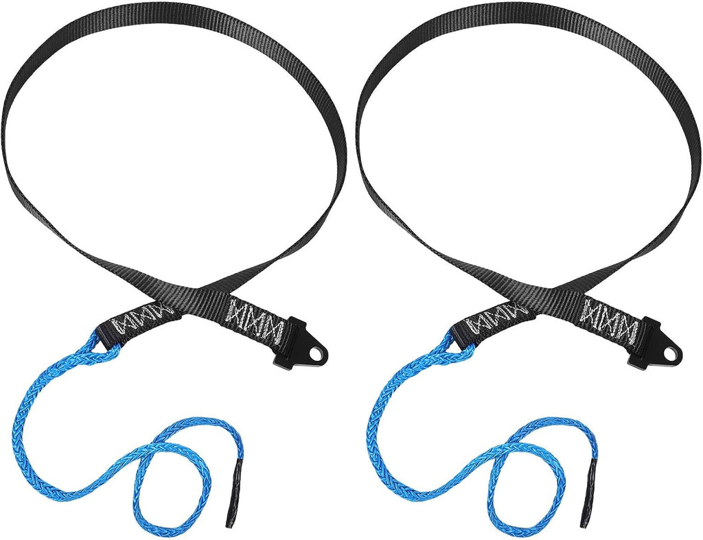 balacoo 2pcs Black ATV Snow Plow Winch Straps 64 Inch Heavy Duty Polyethylene Material with Stable Pulling Force and Effortless Installation for Removing Heavy Snow