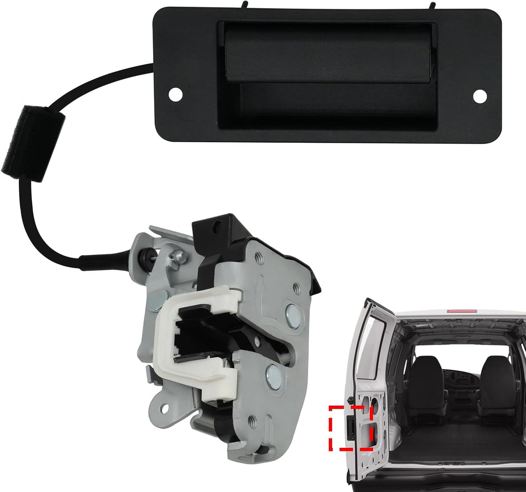 Left Driver Side Rear Cargo Door Latch with Handle for 1992-2019 Ford E150 E250 E350 E450 Econoline Club Wagon Super Duty | Replaces 8C2Z-15431A03-A 6C2Z-15431A03-AA