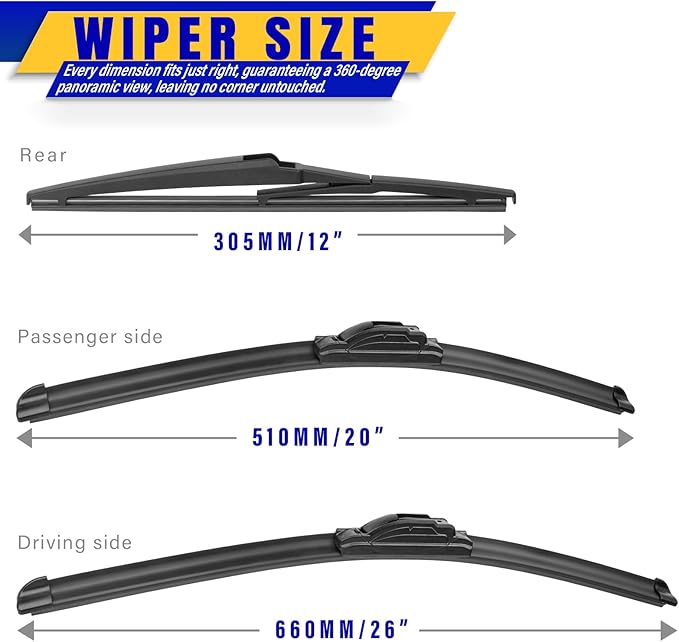 3 wipers Replacement for 2008-2019 Toyota Highlander/2011-2021 Lexus GX460 - Image 2