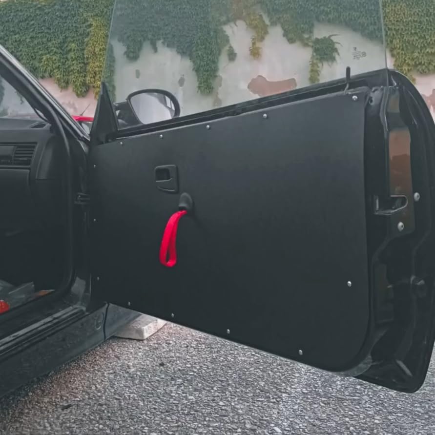 TRS Motorsport Fabric Door Handle Pull, Boot Trunk Strap, Grab Handle, Fixed Length,1400KG High Strength Webbing, 8 Colour Options - Made in The UK (Black)
