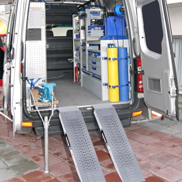 Loading Ramps - Set of Two 35.5-Inch Ramps for ATVs, Motorcycles, Mowers, Carts, and More - 1200lb Combined Capacity Shed Ramp Set by Stalwart