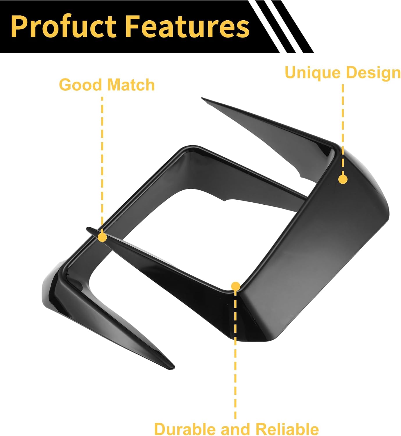 ACROPIX Front Left Front Right Fog Light Cover Trim for Toyota RAV4 2019-2025 Fog Lamp Frame Cover for Toyota RAV4 Fog Light Cover Decals Gloss Black 1 Pair
