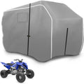 ATV Covers Waterproof Outdoor Heavy Duty, ATV Cover 600D UV Resistant Tear Proof with Windproof Straps Elastic Hem, Universal Quad Cover with Reflective Strips Bag, 95" L * 50" W * 48" H, Gray