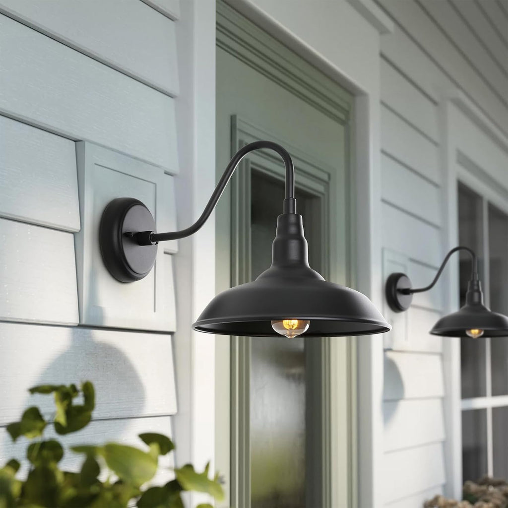black gooseneck barn light for farmhouse 10 inch, package contents