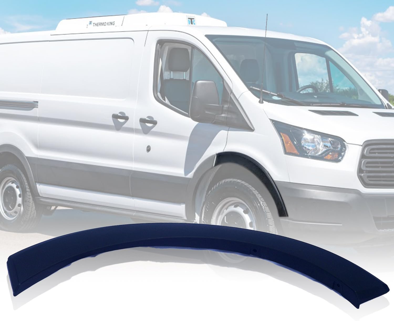 Passenger Right Side Fender flare Molding for 2015-2023 Transit 150 250 350, Deflector Wheel Arch Trim Accessories, Replace OEM # BK3Z61278L00BB, FO1291134C, Black, 1PC
