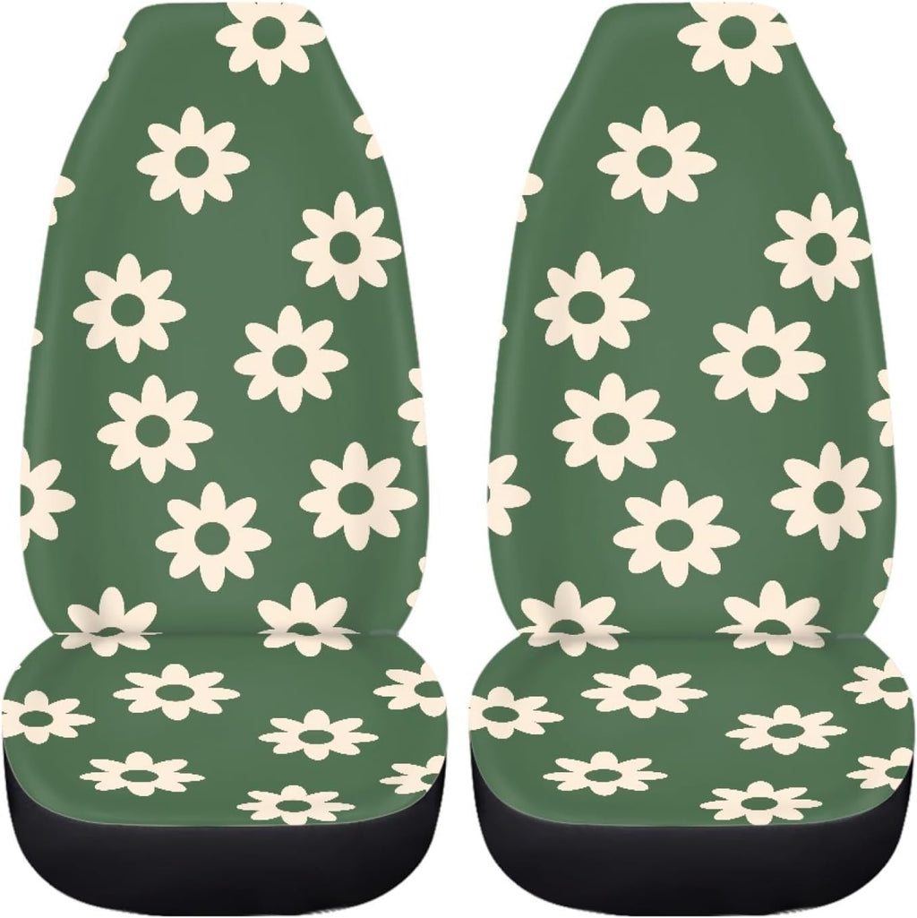 green groovy flower auto seat cover set 2, main product view