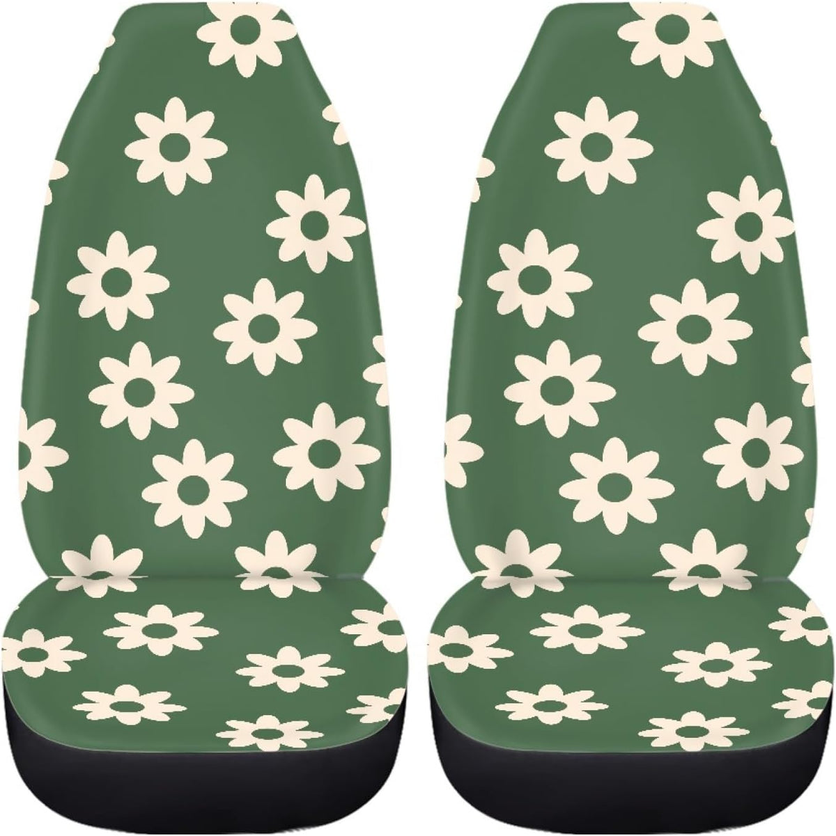 green groovy flower auto seat cover set 2, main product view