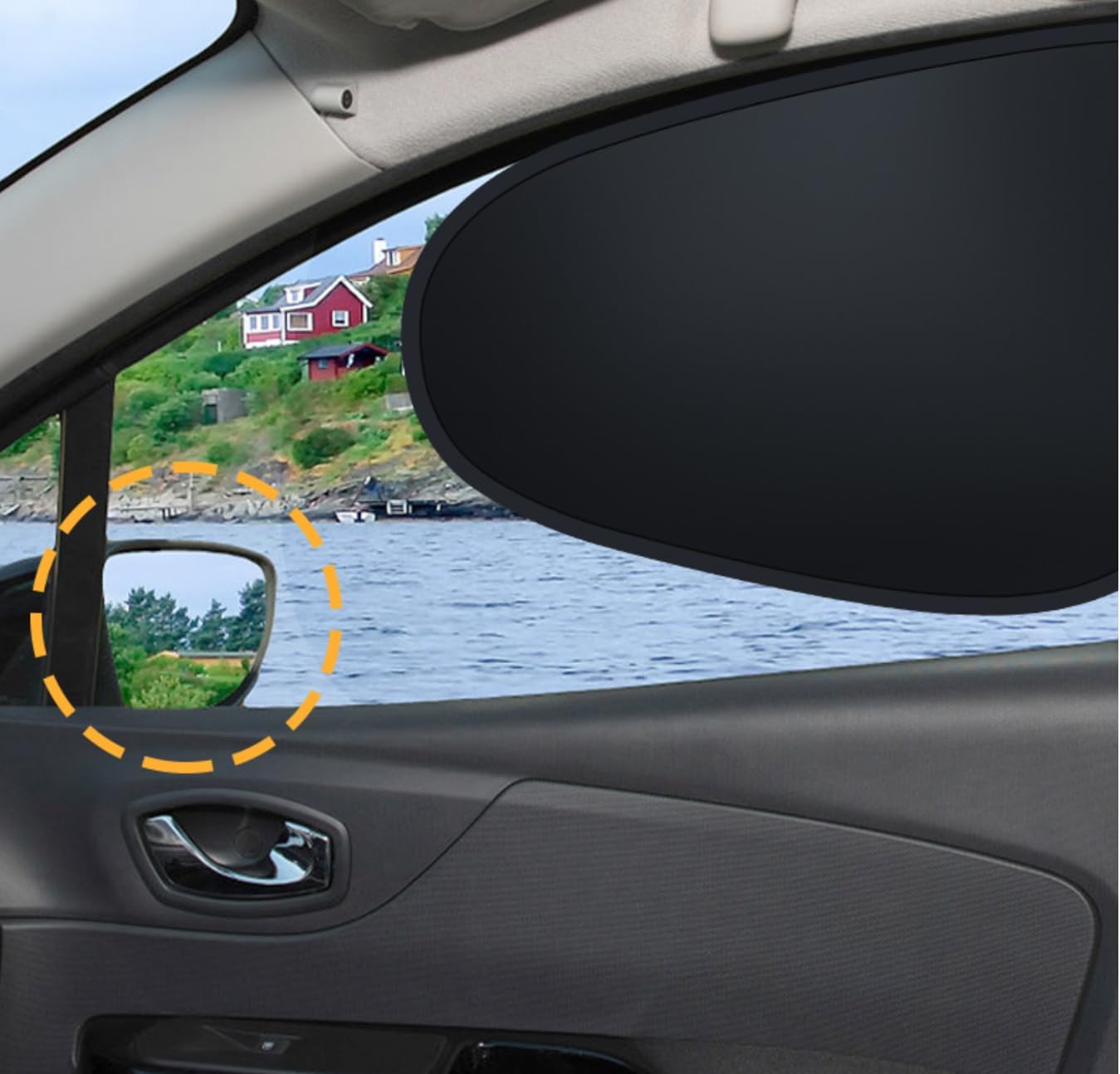 Black Gel Electrostatic Car Side Window Sun Shade, Foldable UV Protection Heat Insulation Sun Blocker for Driver Side, Easy Installation and Storage for Daily Driving and Road Trips