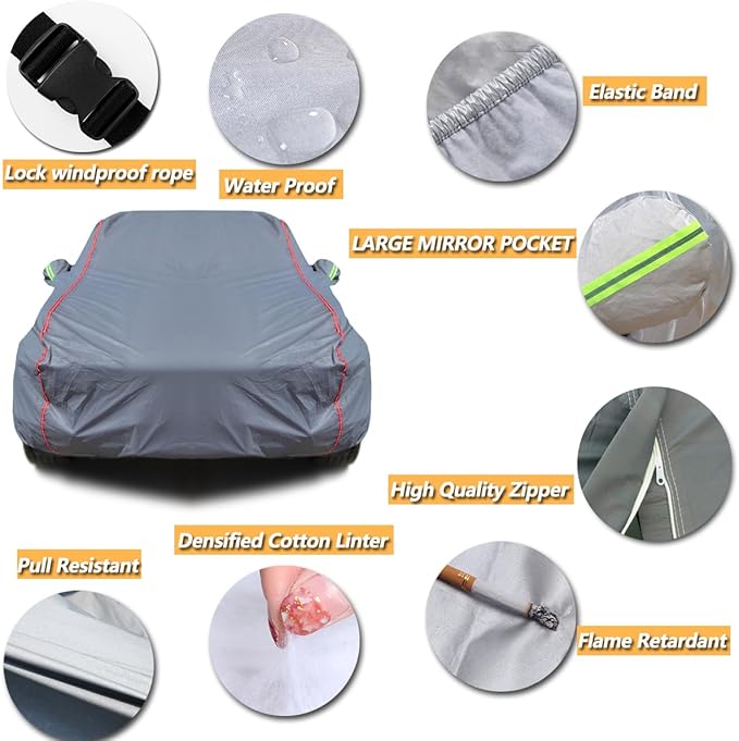 AUQDD 6-Layers PEVA New Material Truck Full Padded Car Cover Waterproof All - Image 4