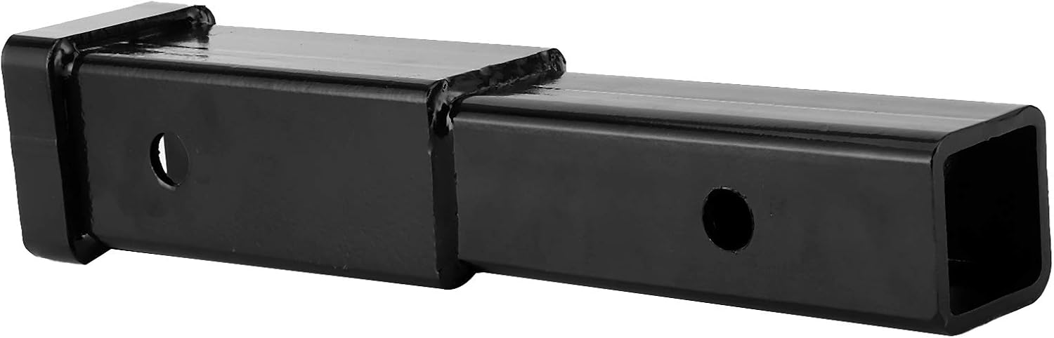 Generic 12in Towing Extender Steel Trailer Hitch for Class 3/4 2in Receiver - 500lbs Capacity, Perfect for Cargo Racks