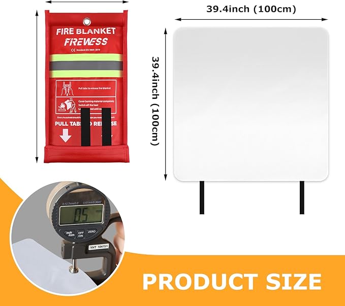 Emergency Fire Blanket, 1 Pack Fiberglass Flame Retardant Fire Blankets - Image 2