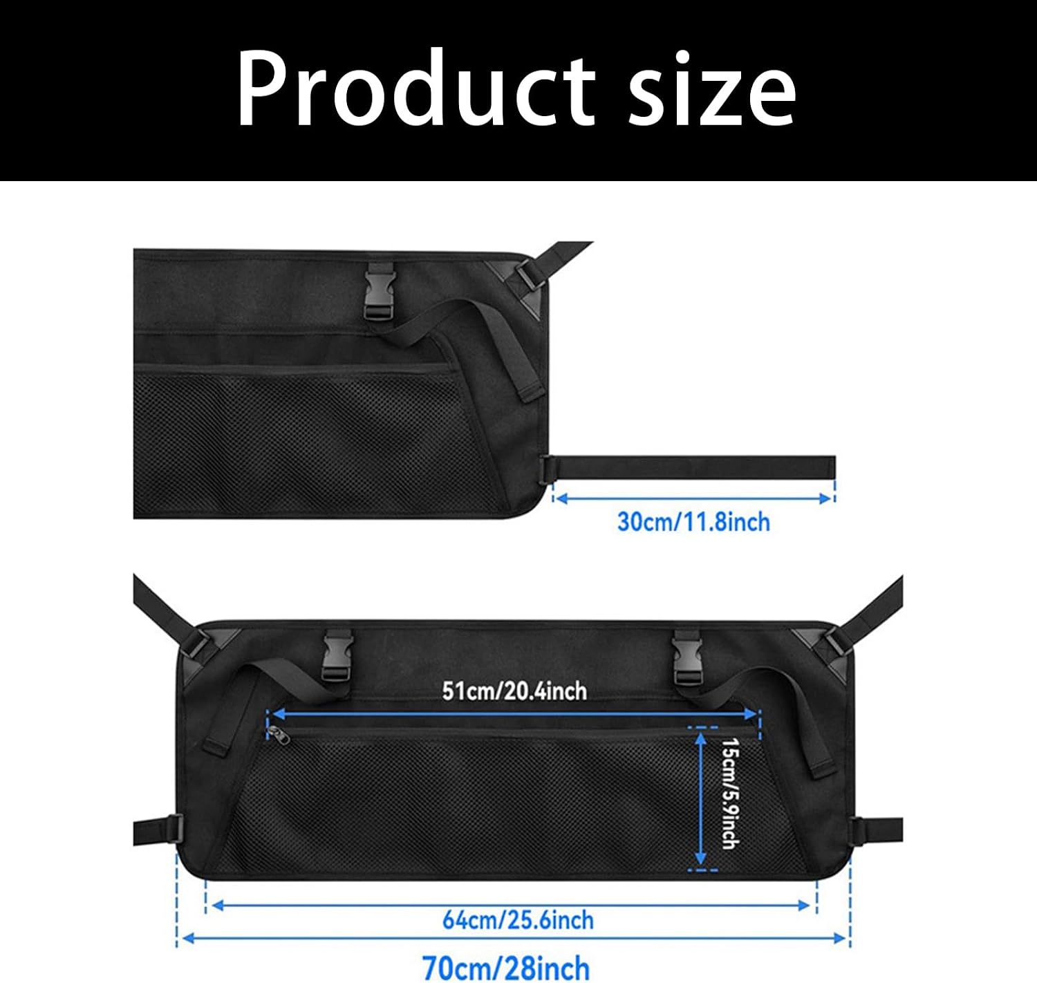 Camping Side Storage Bag 600D Oxford Cloth Foldable Cart Organizer Adjustable Hook and Loop Straps Utility Side Pocket Storage for Beach Camping Hiking Outdoor Gear Organization