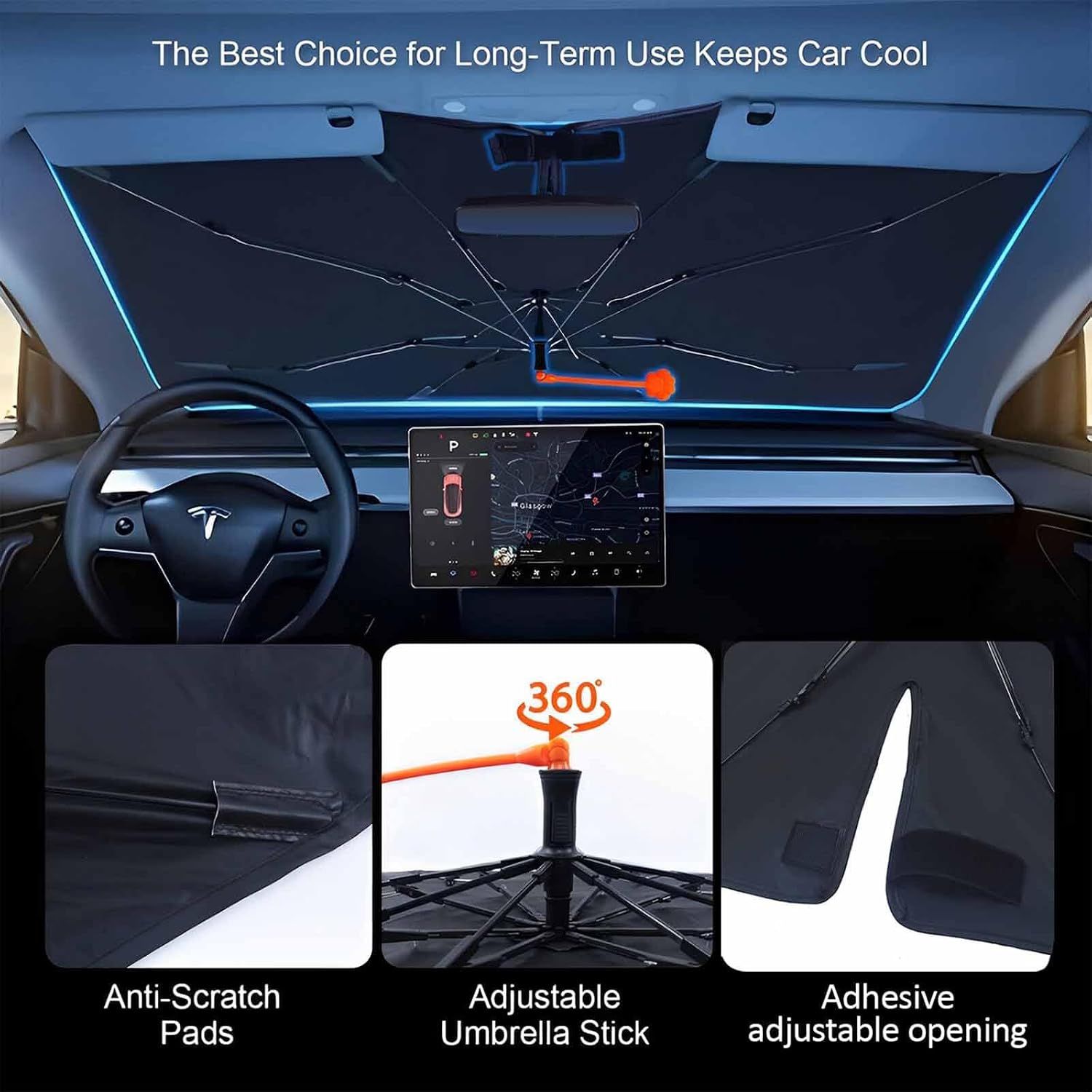 CHILL·TEK Print Turtle Windshield Sun Shade Funny Turtle Sun Shade for Car Front Window Block UV Rays Foldable Umbrella Windshield Sun Visor Protector Keep Vehicle Cool for Most Vehicles