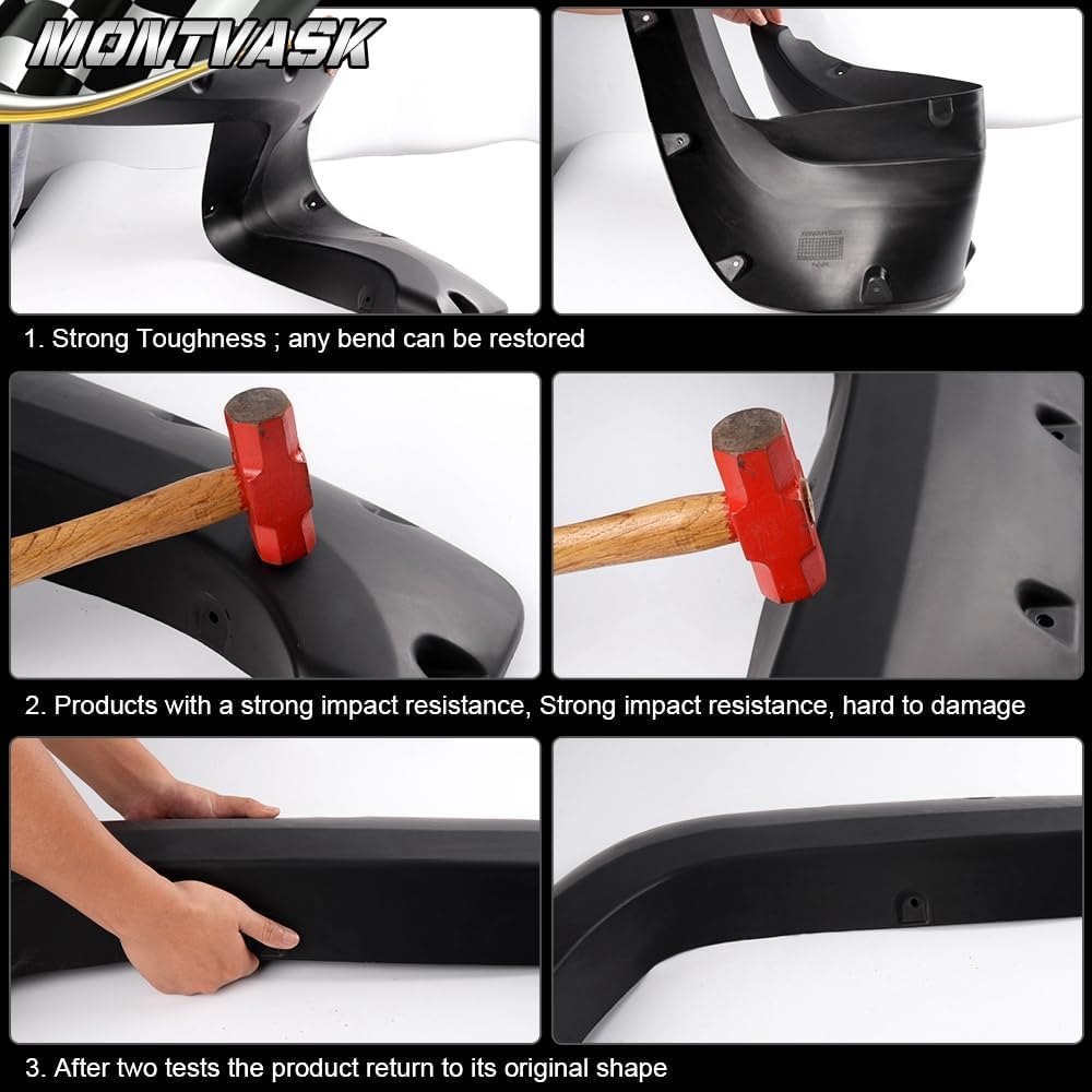 PIT66 Fender Flares Compatible with Chevy Silverado/GMC Sierra 1500 2500 3500 & HD 1999-2006 Fit Fleetside 78.0" / 96.0" bed length models only Textured Pocket Rivet Black