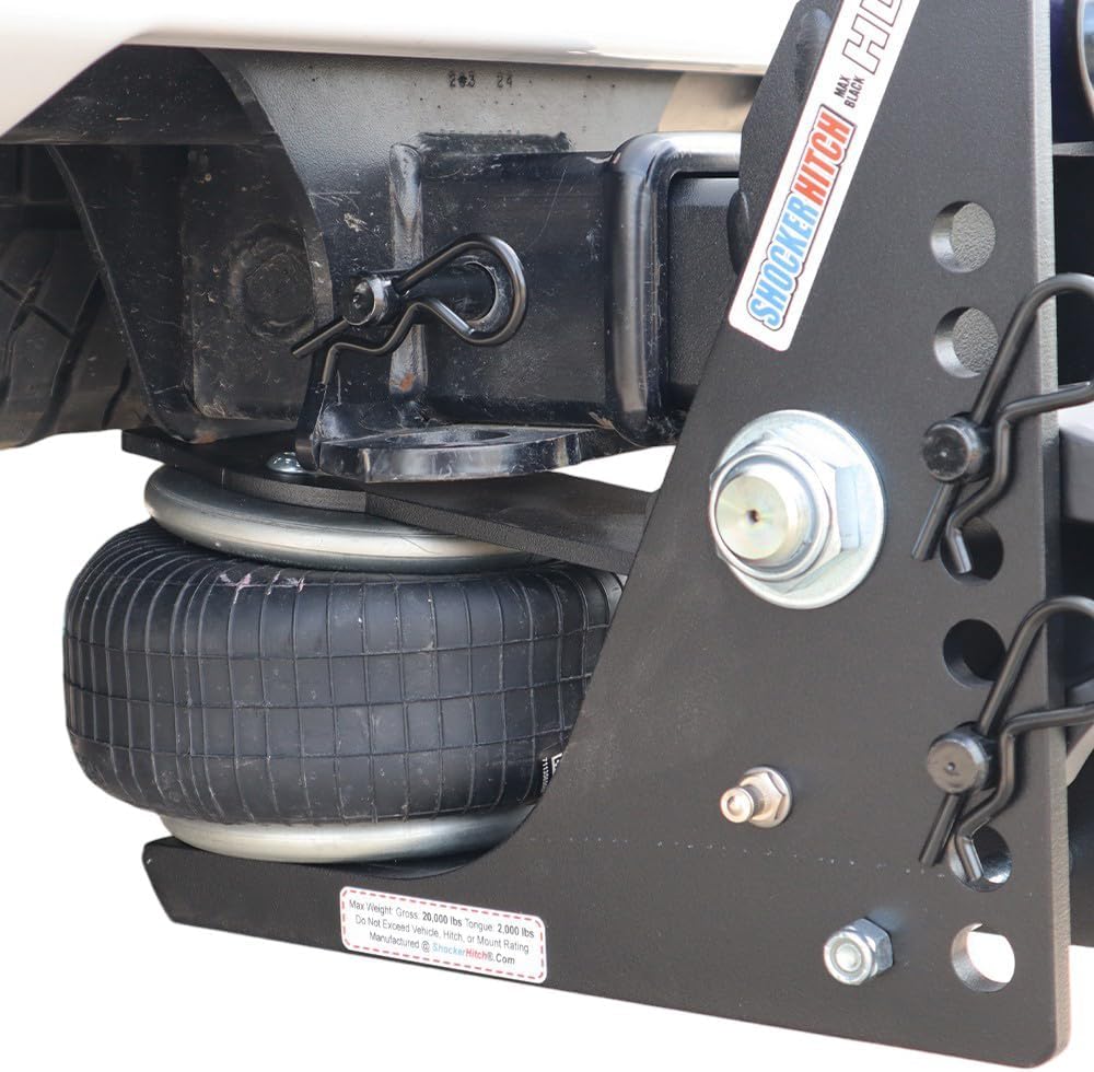 Shocker HD Max Air Hitch & Combo Ball, Fits 2-1/2" Hitch Black Combo 2" & 2-5/16" Balls