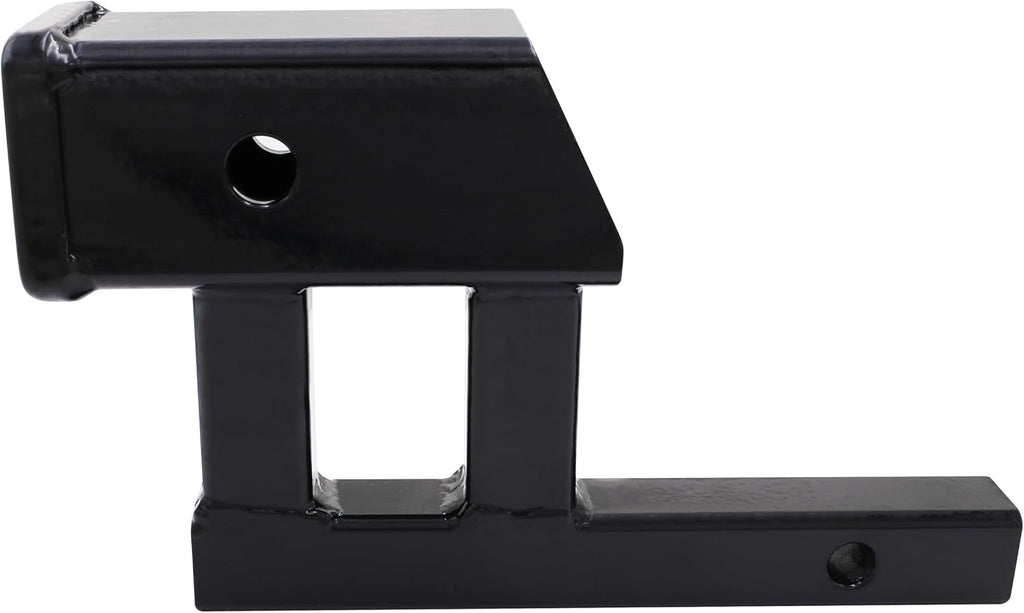 1-1/4” to 2” Hitch Adapter with 5” Rise & Drop, Heavy Duty Trailer Hitch Receiver Adapter, Steel Hitch Extender Converter for Bike Rack Cargo Carrier, Black Powder Coated