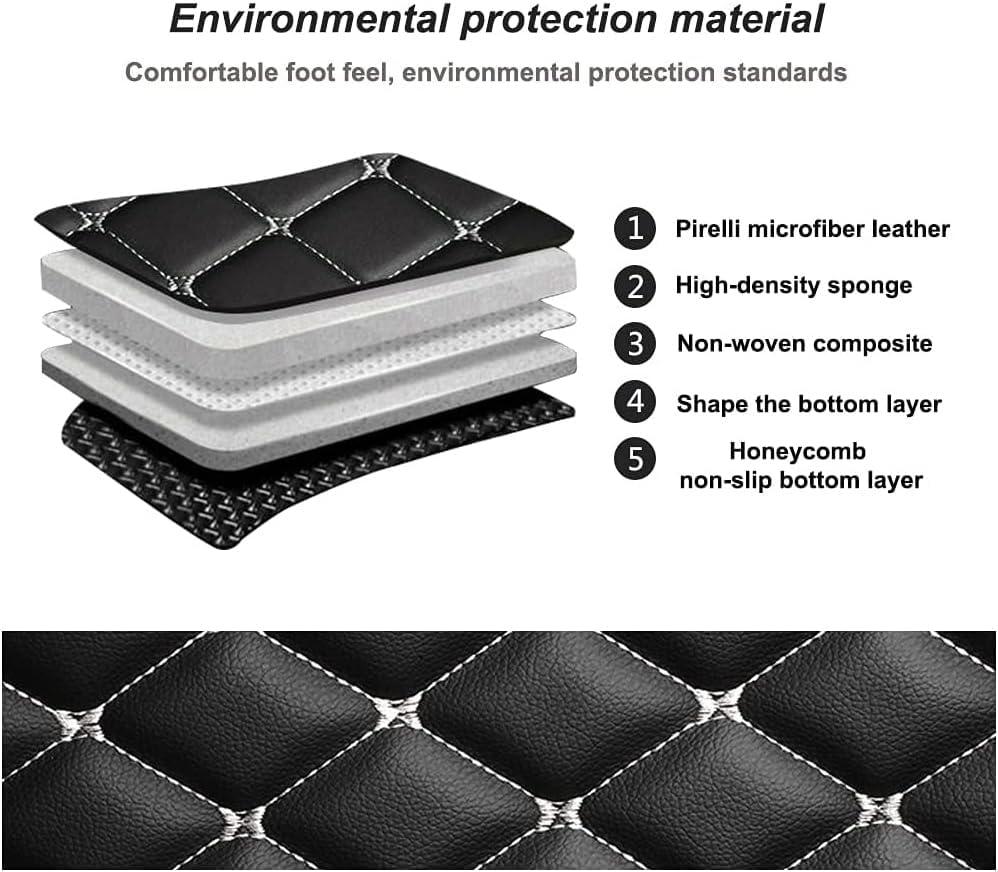 Car Full Coverage Boot Liner for Polestar 2 2023 2024 2025, Antislip Carpets Anti-Scratch Leather Rear Trunk Protector Mat,A/BlackRed