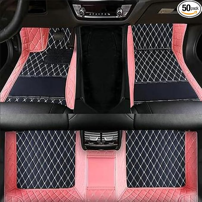 TAHALICustom Colors Car Floor Mats Black Pink by Unknown