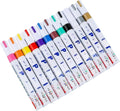 Oil-Based Paint Markers for Tires, Quick Dry Permanent Pen Set for Glass, Ceramic, Wood, Metal, Plastic, Rock Painting (12 Colors)