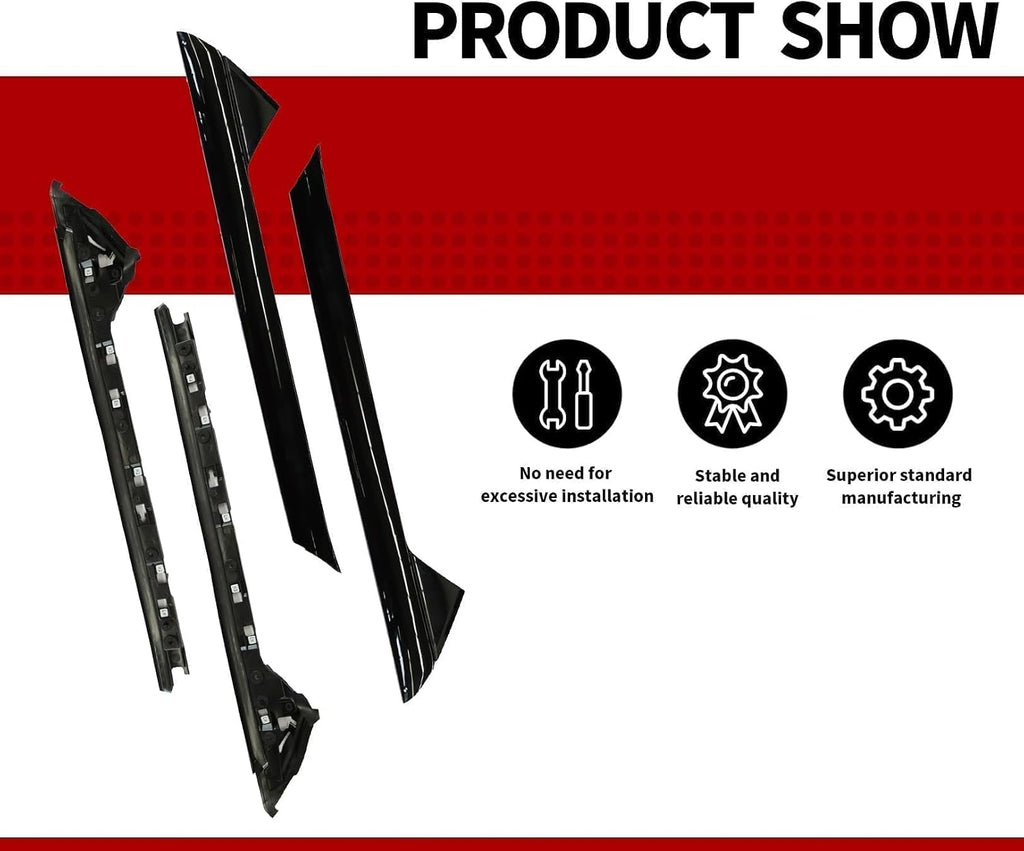 Nakkaa A-Pillar Molding Trim Kit Outer and Inner Trim Set Compatible with Explorer 2011-2019 Replaces 926-450 926-451 BB5Z7803137AA BB5Z7803145AA BB5Z7803136AA BB5Z7803144AA Left & Right