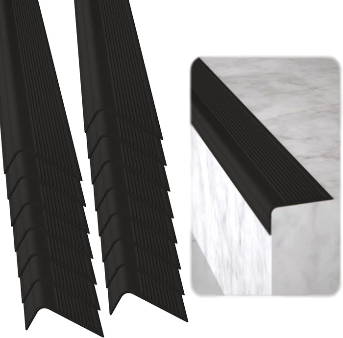 Rubber Bond Stair Edge Protector 36x2x1 inch Anti-Slip Stair Corner Trim Rubber (Pack of 15)