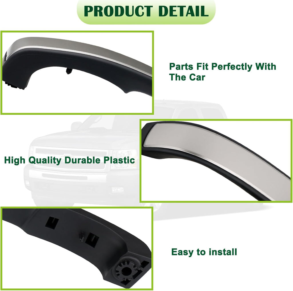 Interior Door Pull Handle Armrest Inside Grab Handle Front Left Driver Side Ebony Compatible with 2010-2014 Chevrolet Chevy Silverado GMC Sierra Replaces 25932417