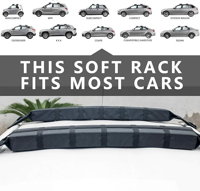 Kayak Roof Rack Pads Deluxe Upgrade Universal Car Soft Roof Rack - Image 5