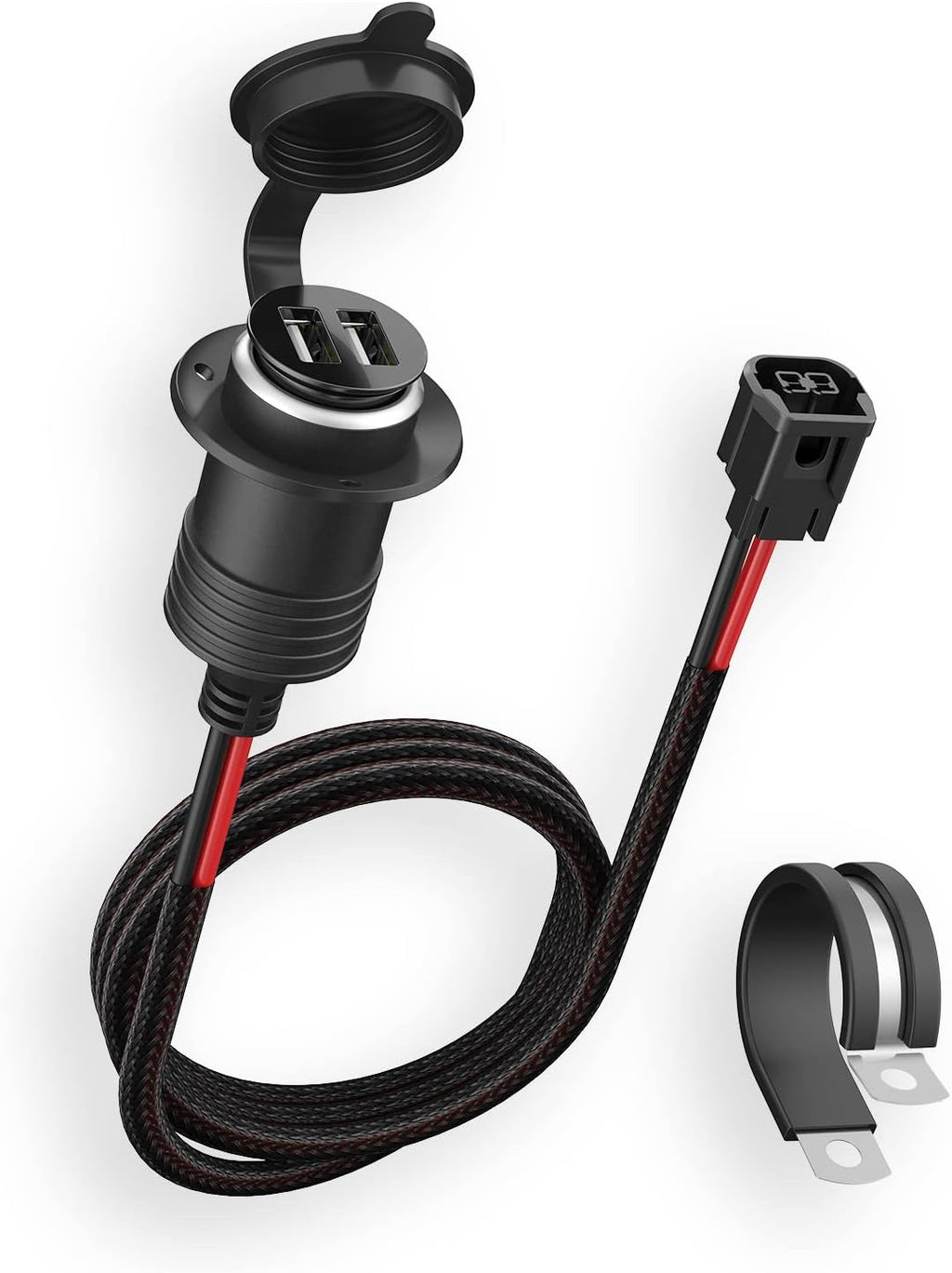 Dual USB Port Waterproof Motorcycle Phone Charger for Honda CRF300L CRF250L 2017-2022 - USB Charger for Phone, Tablet, GPS