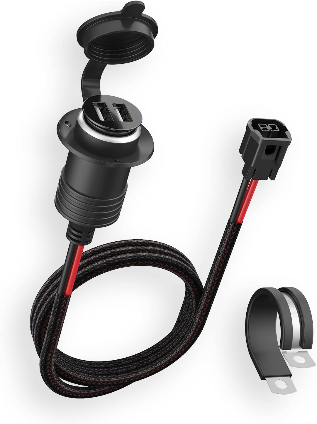Dual USB Port Waterproof Motorcycle Phone Charger for Honda CRF300L CRF250L 2017-2022 - USB Charger for Phone, Tablet, GPS