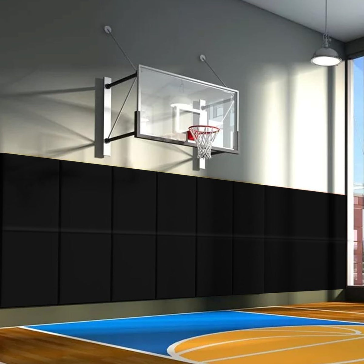 PROGOAL 60"/72" High Gym Wall Padding 2"/4" Thick Foam Basketball Court Wall