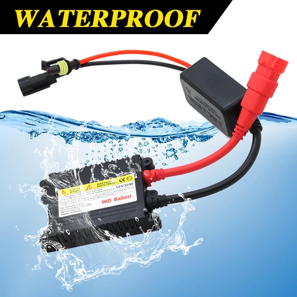 2PCS Xenon HID Ballast 35W DC 12V, Ultrathin Xenon HID Ballast Control Unit with Igniter Module, DC Headlight Stabilizer Control Module Replacement, Universal Car Accessories