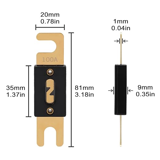 100A ANL Fuse 100 Amp Inline Blade Fuses 32V - Image 2