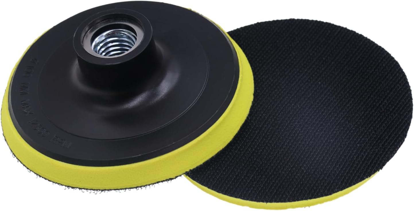4 Inch Hook and Loop Backing Pad, 5/8"-11 Thread Polishing Sanding Backer Plate, Angle Grinder Accessories for Car, Wood, Metal Buffering, 1 Pack
