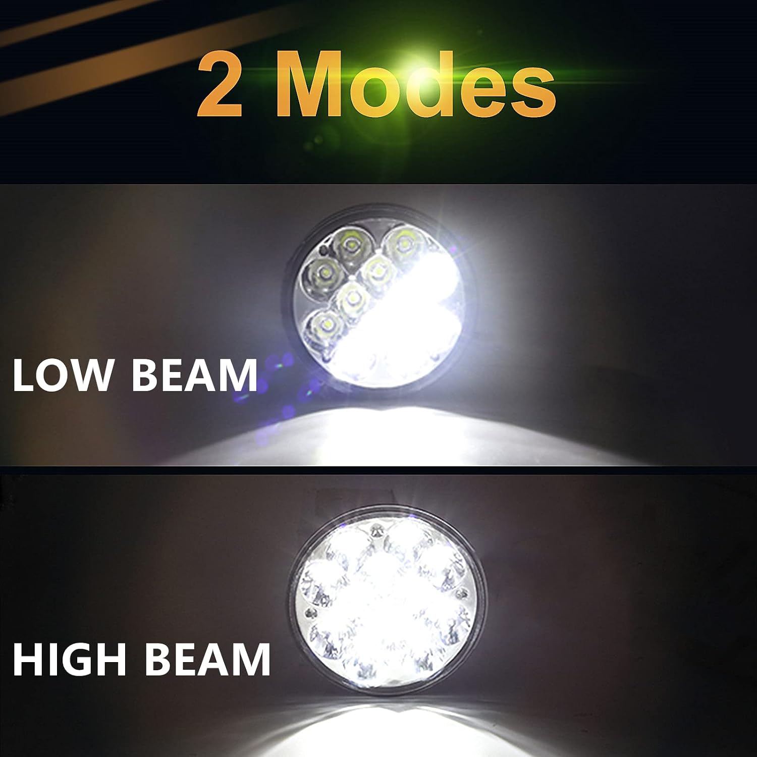 H5006 Spotlight, 5.75" Hi/Low Beam 36W Round LED Pods for Offroad Led Work Light Replacement, 1PCS