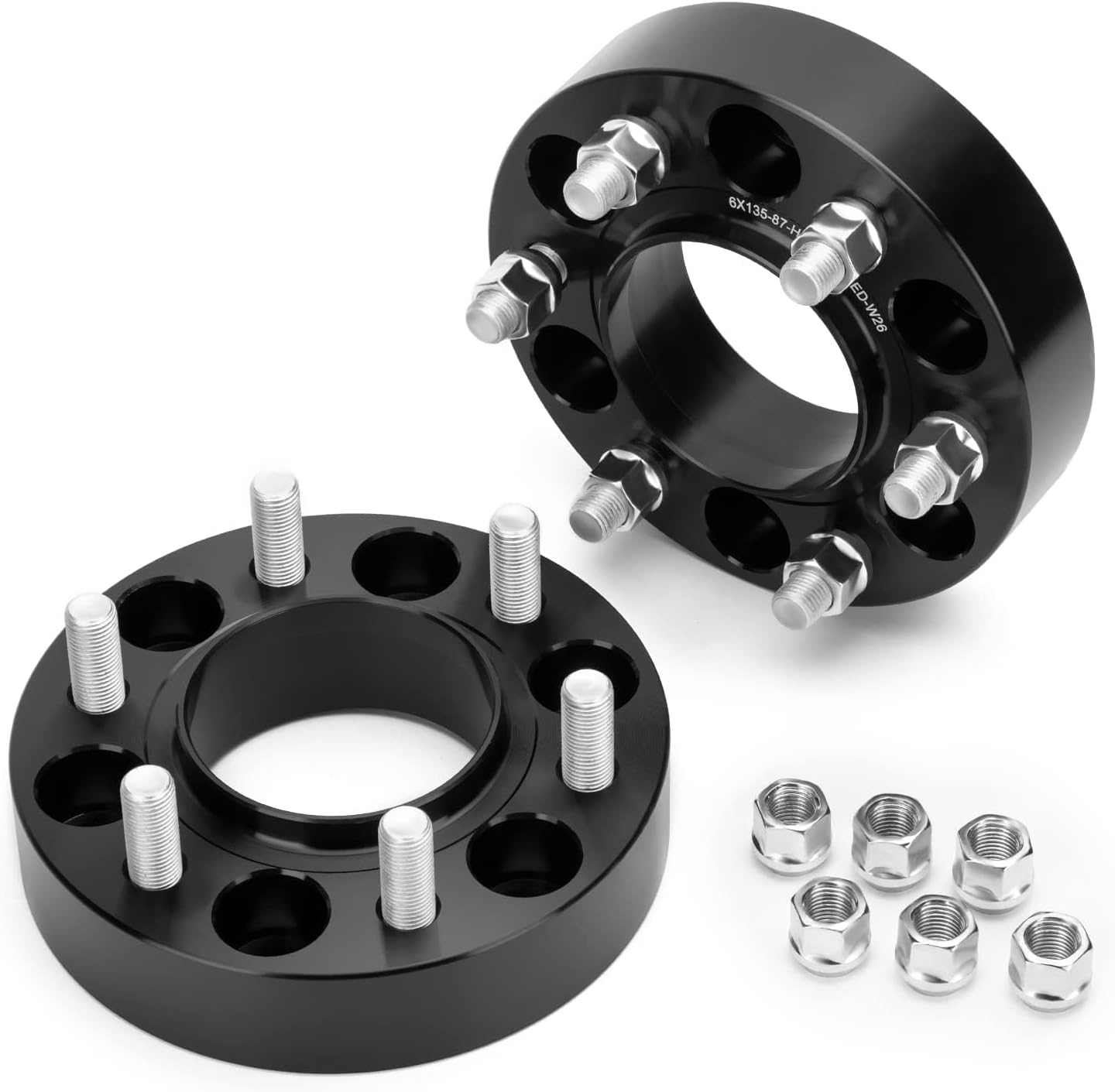 KSP 6x135 to 6x135 Wheel Spacers for F150, 1.5in 38mm Hubcentric 6 Lug Wheel Adapters for 2015-2026 F150 Expedition,Navigator with M14x1.5 Studs and 87.1mm Hub Bore, 4pcs Black