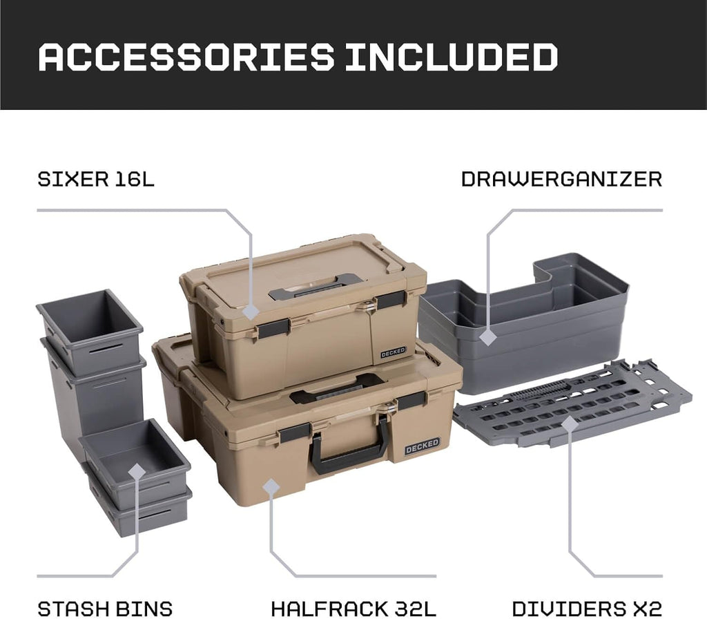 DECKED Truck Bed Storage System Includes System Accessories | Compatible with RAM 1500 (2009-2018) & RAM 1500 Classic Edition (2019-Current) 5'7" Bed