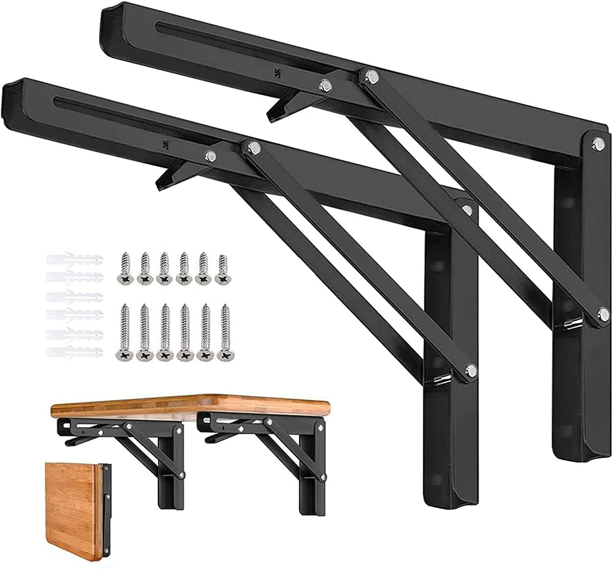 folding shelf brackets 24 inch 2pcs heavy duty, main product view