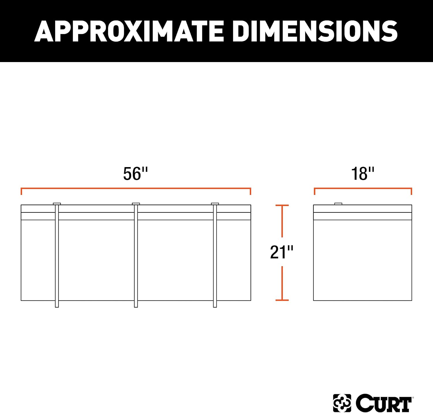 CURT 18210 Cargo Bag, Black Vinyl, 56-Inch x 18-Inch x 21-Inch